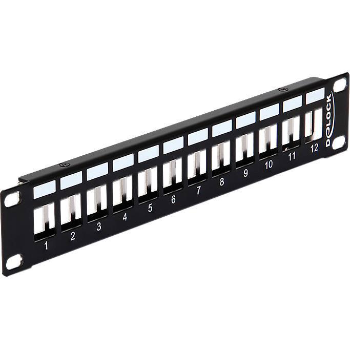 DeLOCK 10" Keystone Patch Panel 12 Port metal black patchpaneel 43326