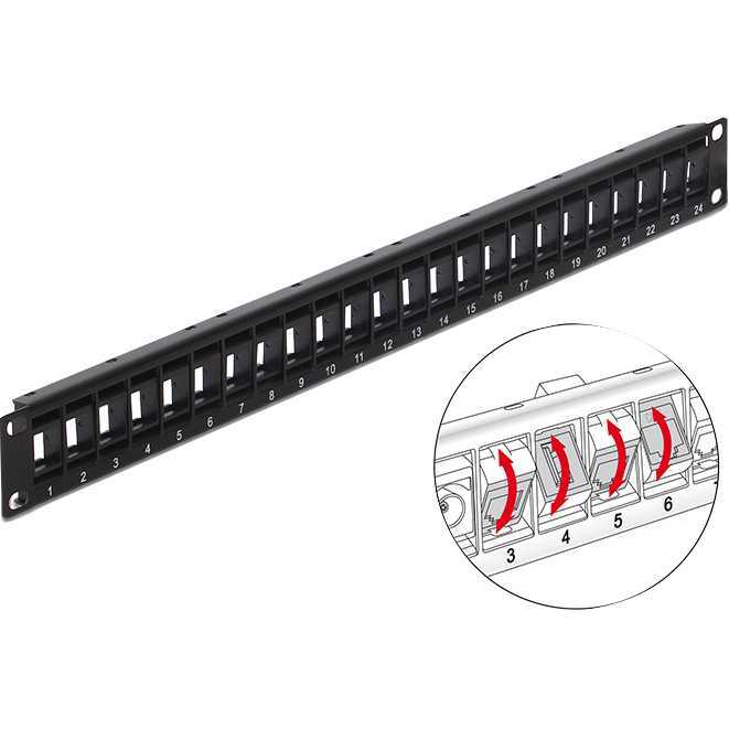 DeLOCK 19" Keystone patchpaneel 24 Port patchpaneel