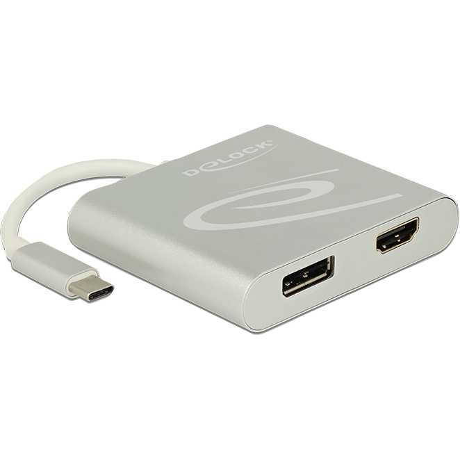 DeLOCK USB-C > 1x HDMI + 1x DisplayPort adapter 0,1 meter, 4K