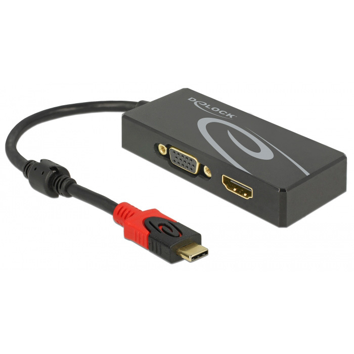 DeLOCK USB-C > HDMI/VGA adapter 0,2 meter