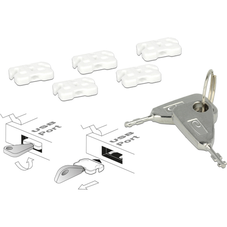 DeLOCK USB Port Blocker voor USB-A female insteekslot