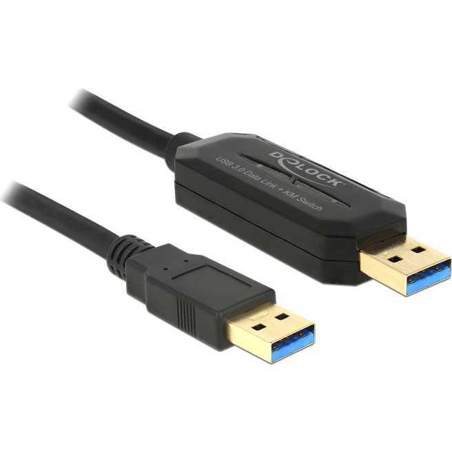 DeLOCK Data Link + KM Switch USB 3.0 > USB 3.0 kabel 1,5 meter