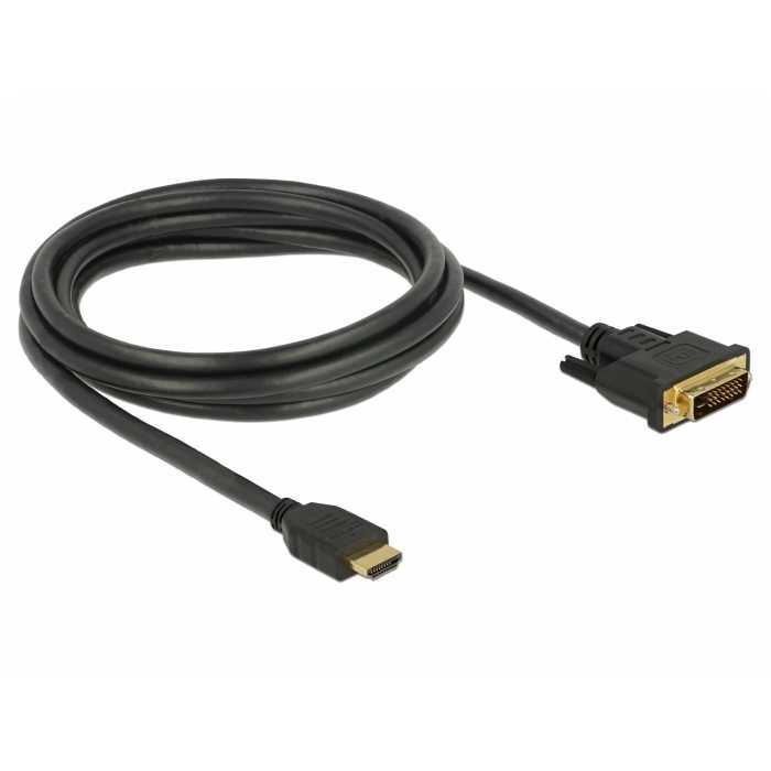 DeLOCK HDMI > DVI (24+1) tweerichtingskabel adapter 2 meter