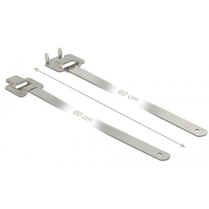 DeLOCK Herbruikbare RVS kabelbinders met vouwsluiting kabelbinder 600 x 10 mm, 10 stuks