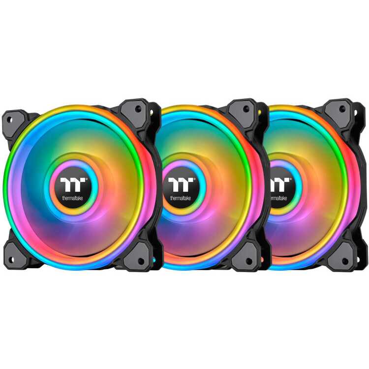 Thermaltake Riing Quad 12 RGB Radiator Fan TT Premium Edition 3 Pack case fan 3 stuks, Incl. controller