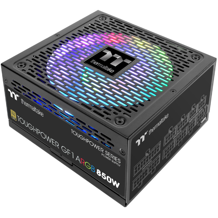 Thermaltake Toughpower GF1 ARGB 850W voeding 6x PCIe, Full kabel-management