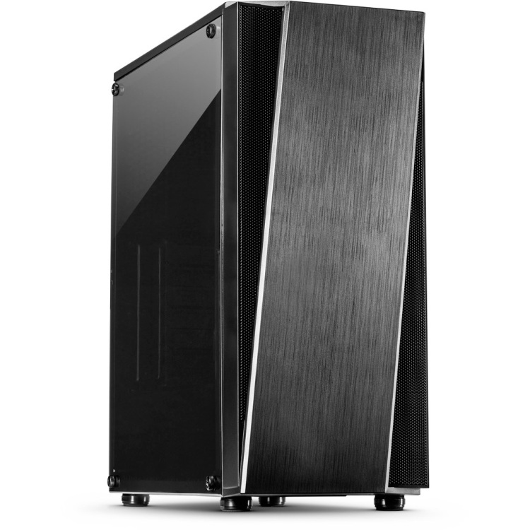 Inter-Tech T-11 TELEVEN tower behuizing 2x USB-A 2.0, USB-A 3.2 (5 Gbit/s), 2x Audio, Window-kit