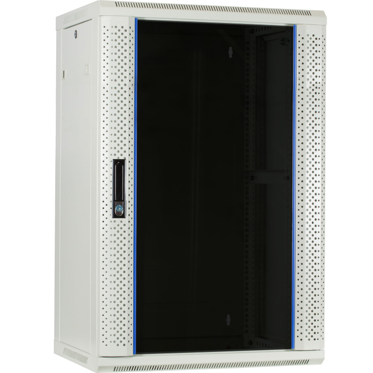 DSI 18U Witte Wandkast met glazen deur - DS6418W server rack 600 x 450 x 900mm