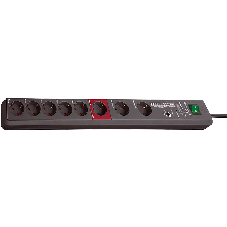 Brennenstuhl Secure-Tec 8 way stekkerdoos Voor 8 stekkers