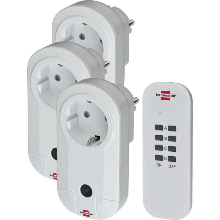 Brennenstuhl Comfort-Line Radiografisch bediende schakelaarset 3x IP20 wandcontactdoos Met 3 ontvangers