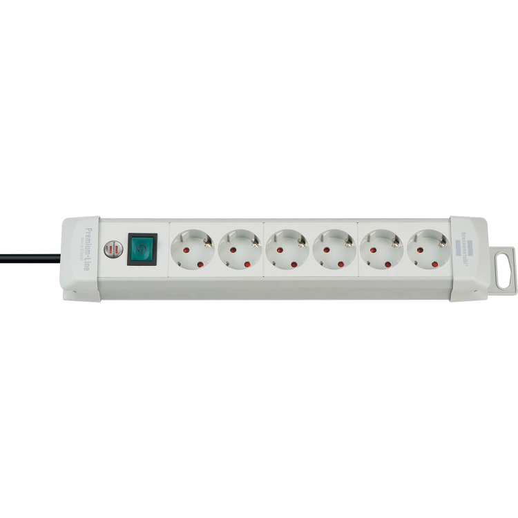 Brennenstuhl Premium-Line stekkerdoos H05VV-F, 3m stekkerdoos voor 6 stekkers