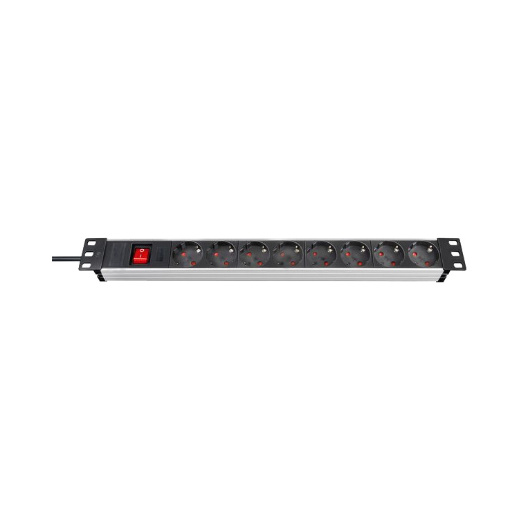 Brennenstuhl Premium-Line Technic Alu 19" 8x stekkerdoos 1390007018, voor 8 stekkers