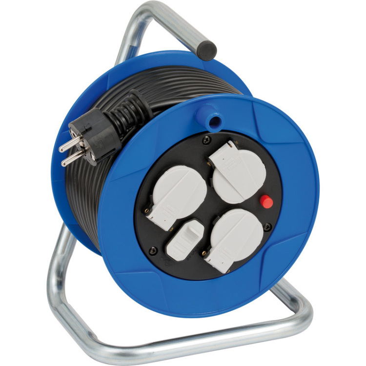 Brennenstuhl Garant Compact kabelhaspel en USB 5 meter kabelhaspel 3x geaard, 2x USB
