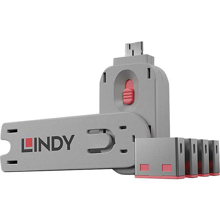 Lindy USB Port Blocker diefstalbeveiliging 4-pack