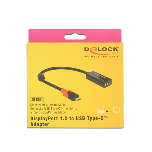 DeLOCK DisplayPort adapter voor USB-C monitor 4K adapter 0,2 meter