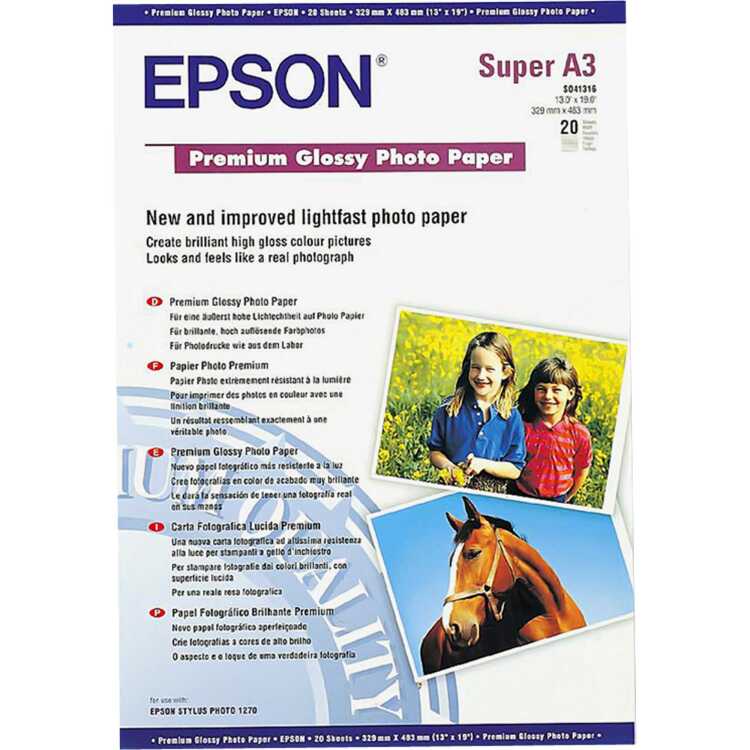 Epson Premium Glossy Photo Paper A3 fotopapier S041315