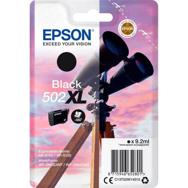 Epson Inkt - 502XL inkt C13T02W14010, 'Verrekijker', Zwart, XL