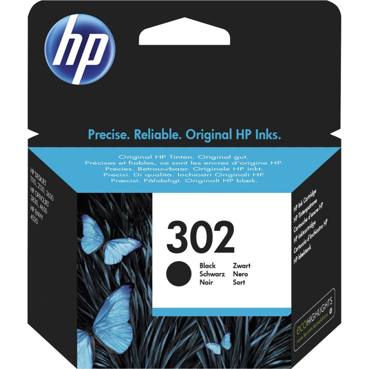 HP 302 Inktcartridge inkt F6U66AE, Zwart