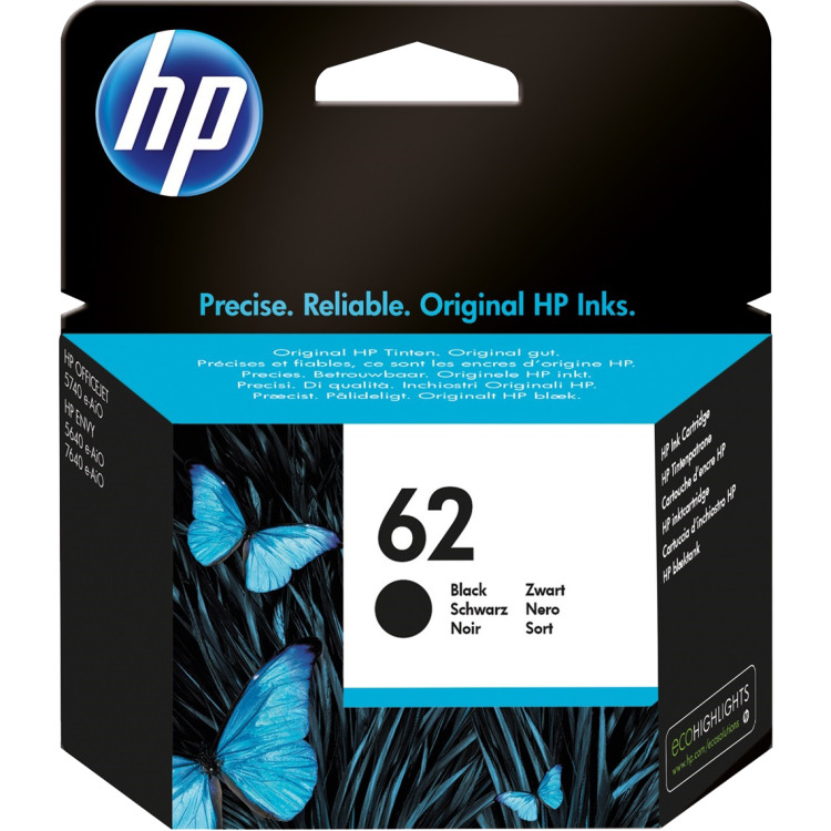 HP 62 Inktcartridge inkt C2P04AE, Zwart