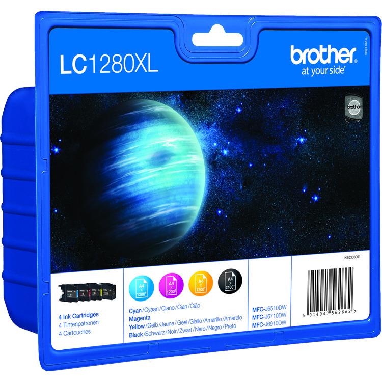 Brother MultiPack LC1280XL inkt 4-kleurig (Zwart, Cyaan, Magenta, Geel)