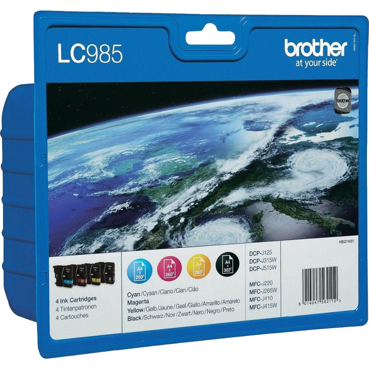 Brother MultiPack - LC-985VALBP inkt 4-kleurig (Zwart, Cyaan, Magenta, Geel)