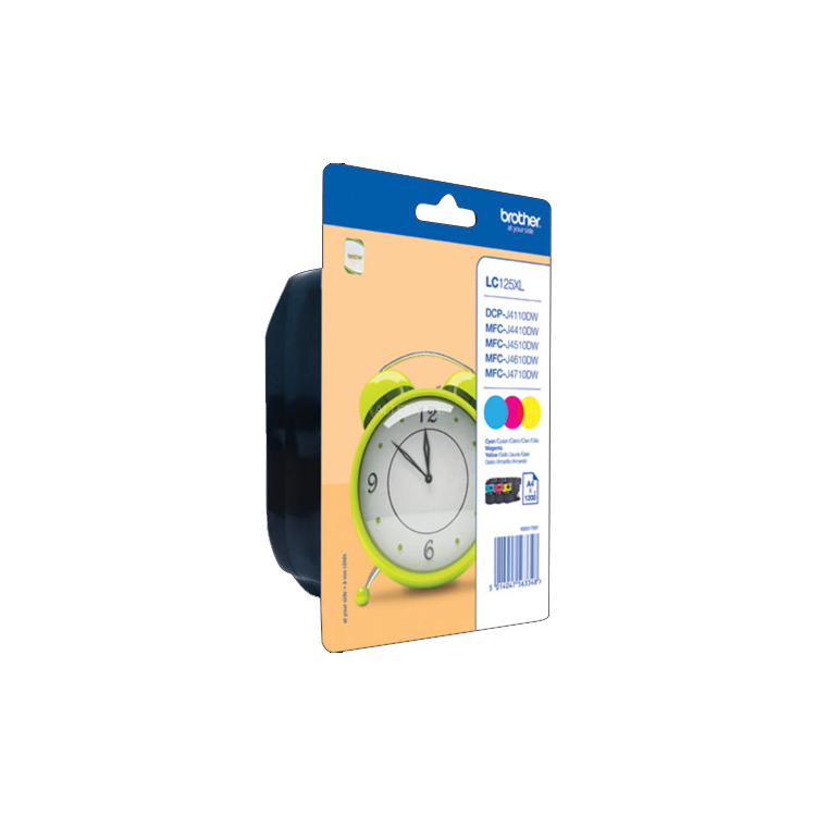 Brother MultiPack LC125XL inkt Geel, Cyaan, Magenta
