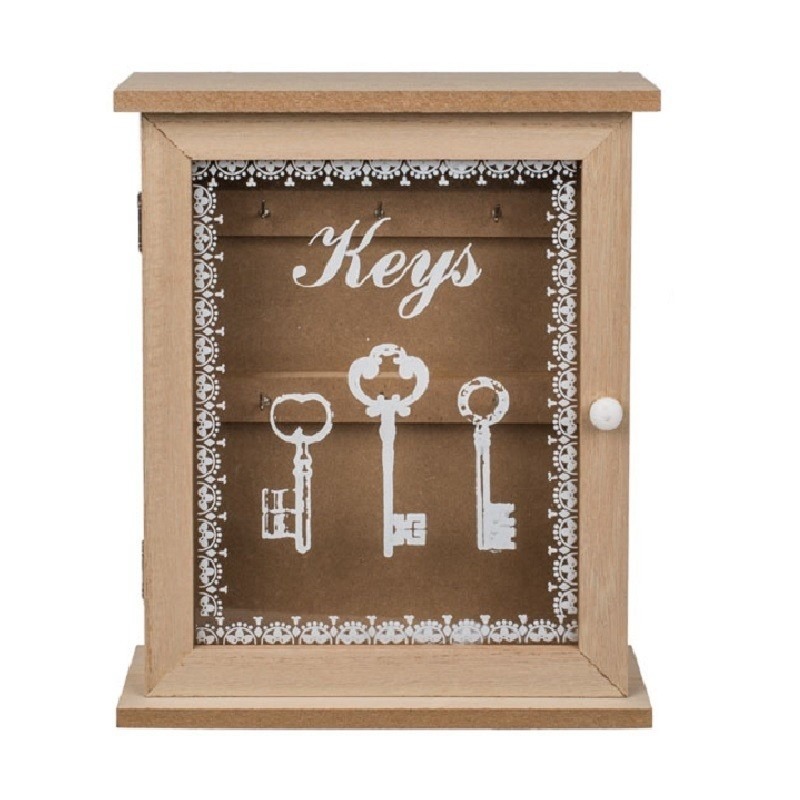Houten sleutelkast/sleutelkluis 22 x 27 cm -