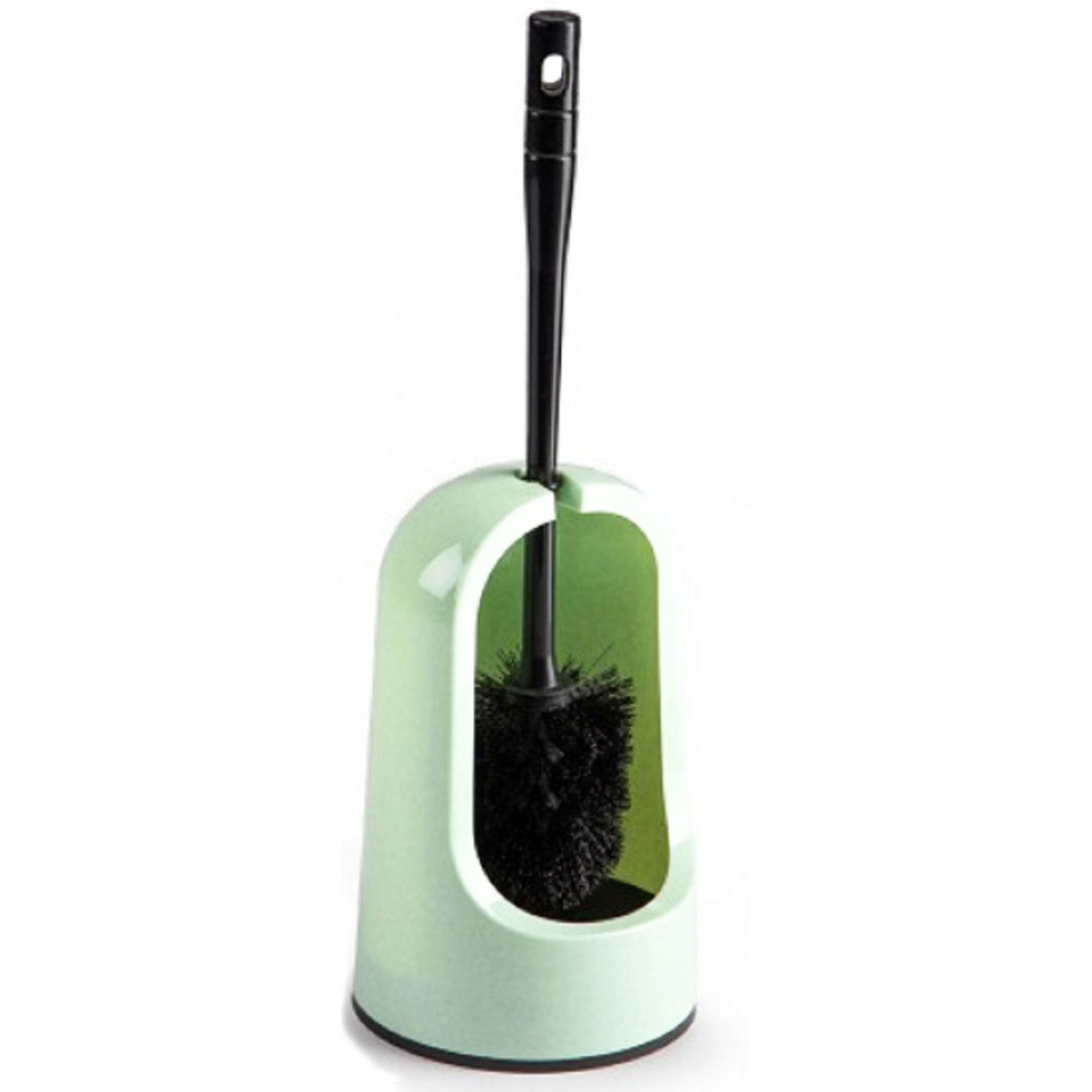 Plasticforte WC borstel met houder - mintgroen - 40 cm - kunststof -