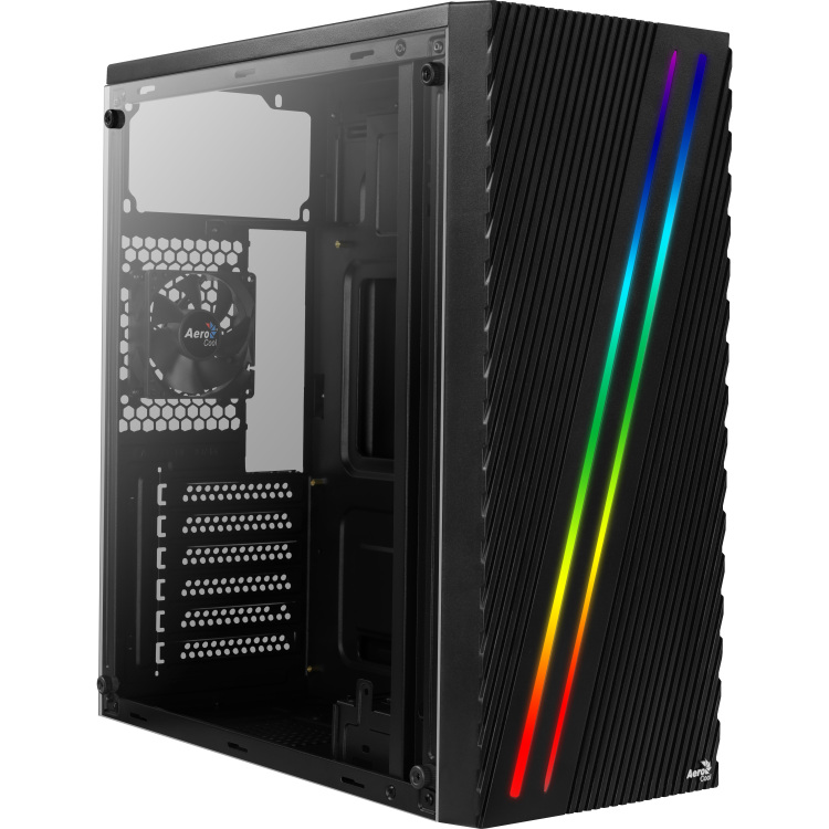 Aerocool Streak tower behuizing USB-A 2.0, USB-A 3.2 (5 Gbit/s), 2x Audio, Window-kit