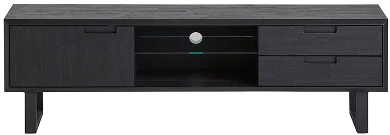 24Designs Rafael TV-meubel - B165 X D45 X H50 Cm - Acaciahout - Metaal - Zwart