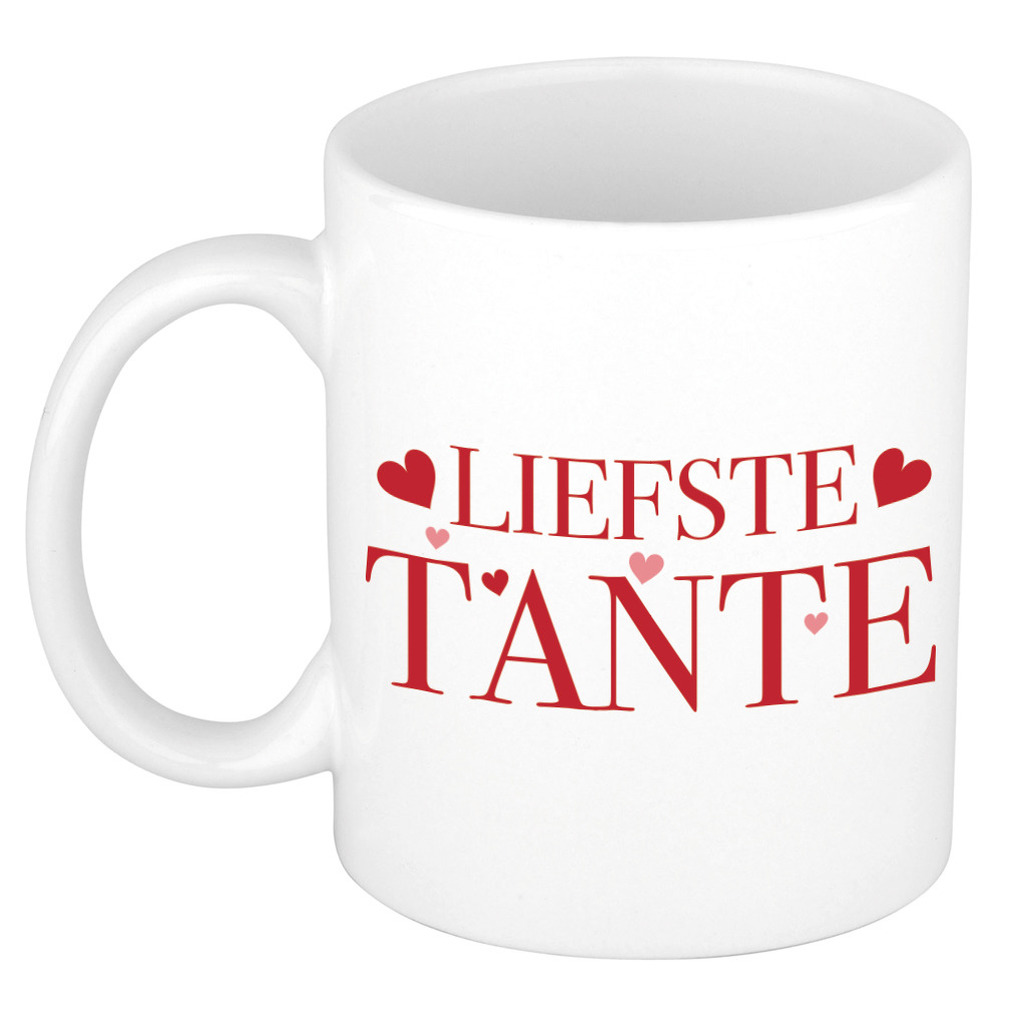 Liefste tante kado mok / beker wit - bedankt cadeau / verjaardag -