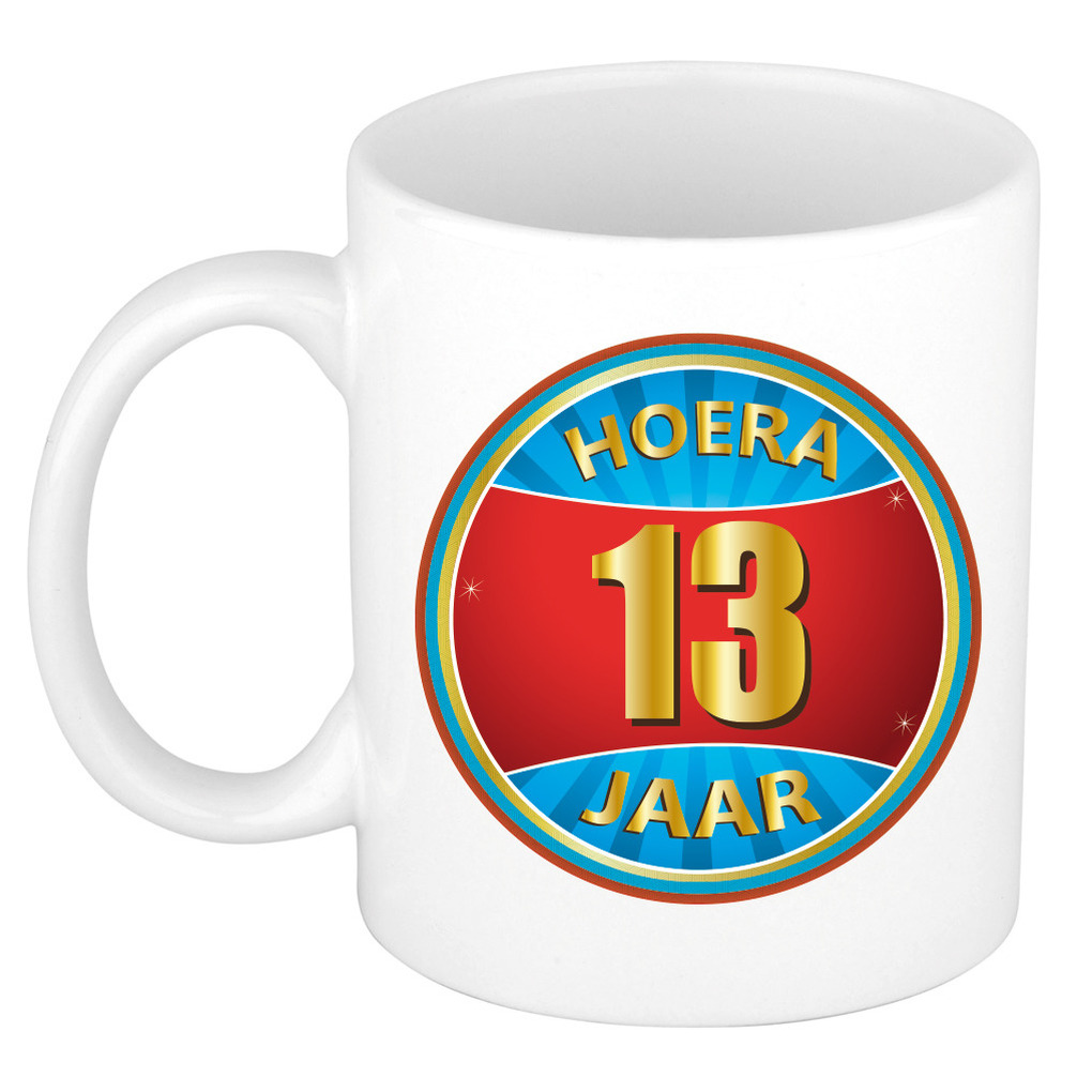 Verjaardag mok / beker hoera 13 jaar verjaardagscadeau -