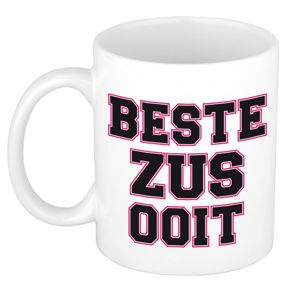 Beste zus ooit kado mok / beker wit - verjaardagscadeau -