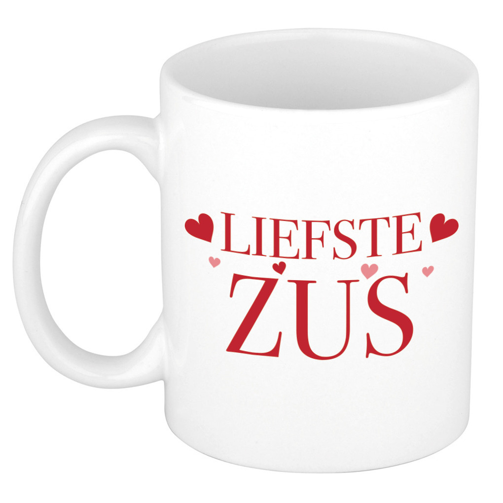 Liefste zus kado mok / beker wit - bedankt cadeau / verjaardag -