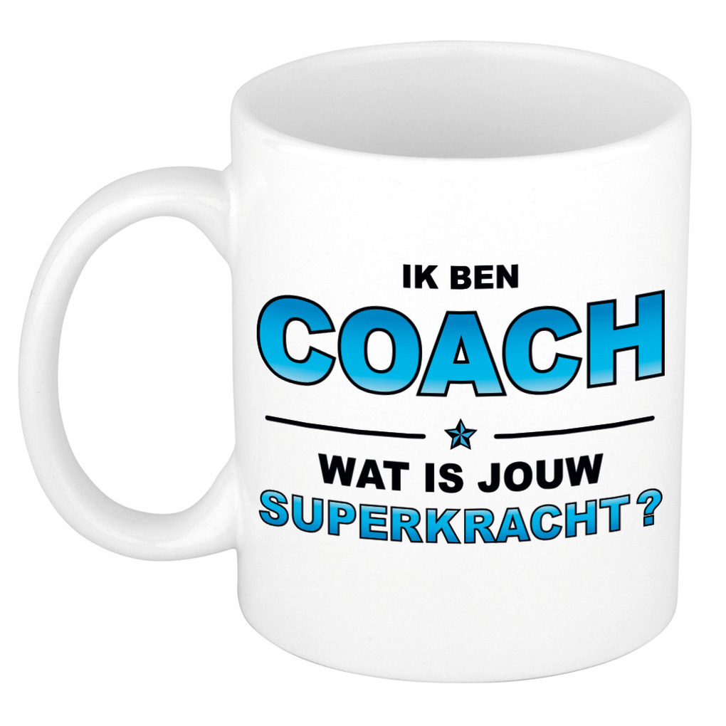 Ik ben coach wat is jouw superkracht kado mok / beker / verjaardag -