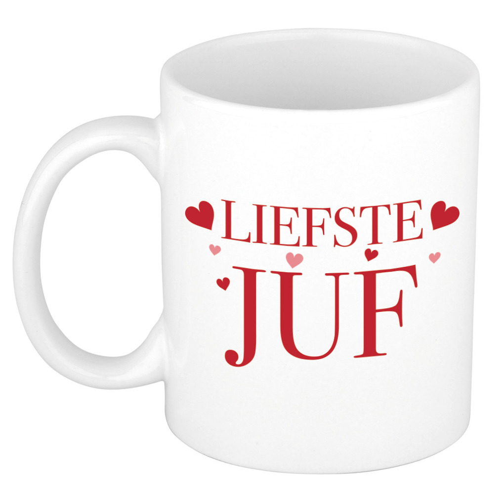 Liefste juf kado mok / beker wit - verjaardagscadeau -