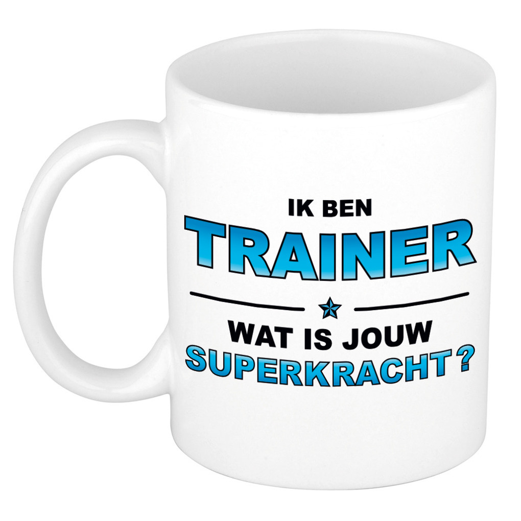 Ik ben trainer wat is jouw superkracht kado mok / beker / verjaardag -