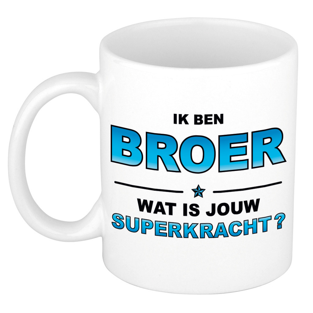 Ik ben broer wat is jouw superkracht kado mok / beker / verjaardag -