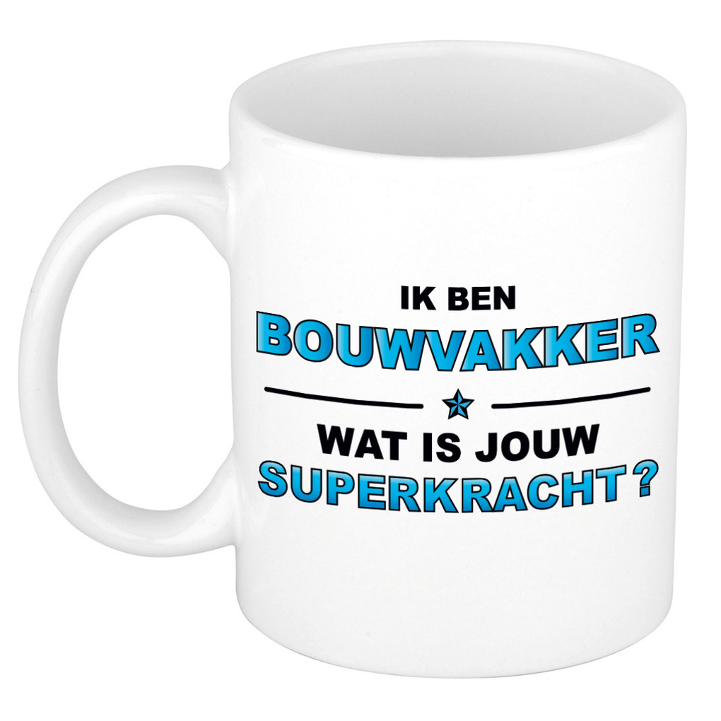 Ik ben bouwvakker wat is jouw superkracht kado mok / beker / verjaardag -