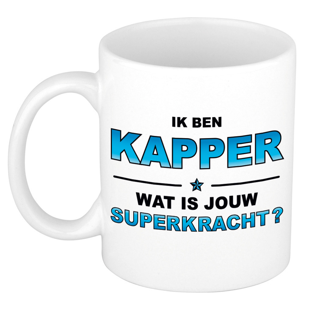 Ik ben kapper wat is jouw superkracht kado mok / beker / verjaardag -