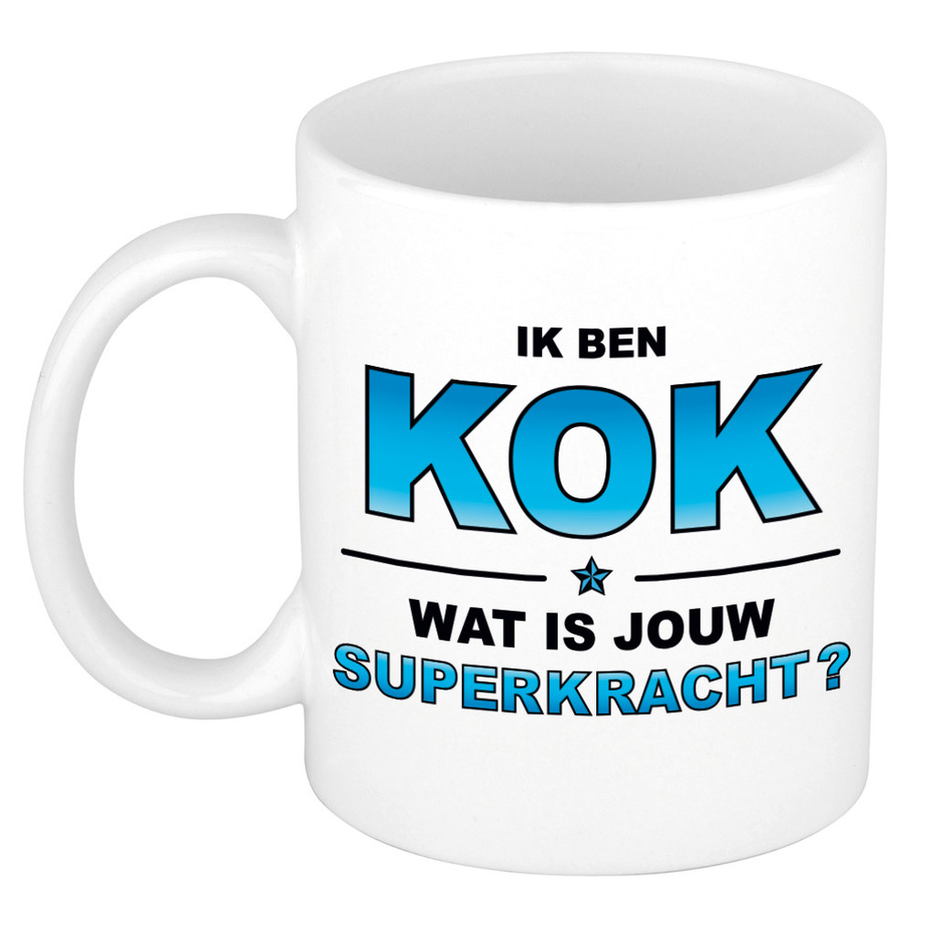 Ik ben kok wat is jouw superkracht kado mok / beker / verjaardag -