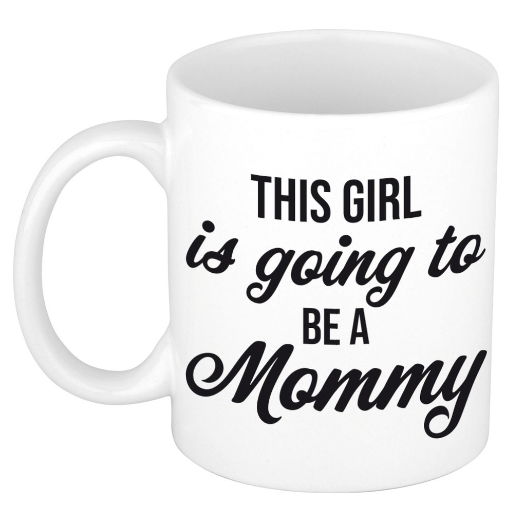 This girl is going to be mommy kado mok / beker wit - zwangerschapscadeau -