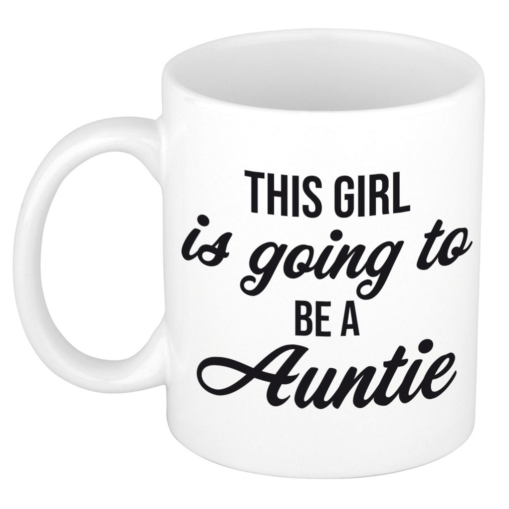 This girl is going to be auntie kado mok / beker wit - cadeau tante -