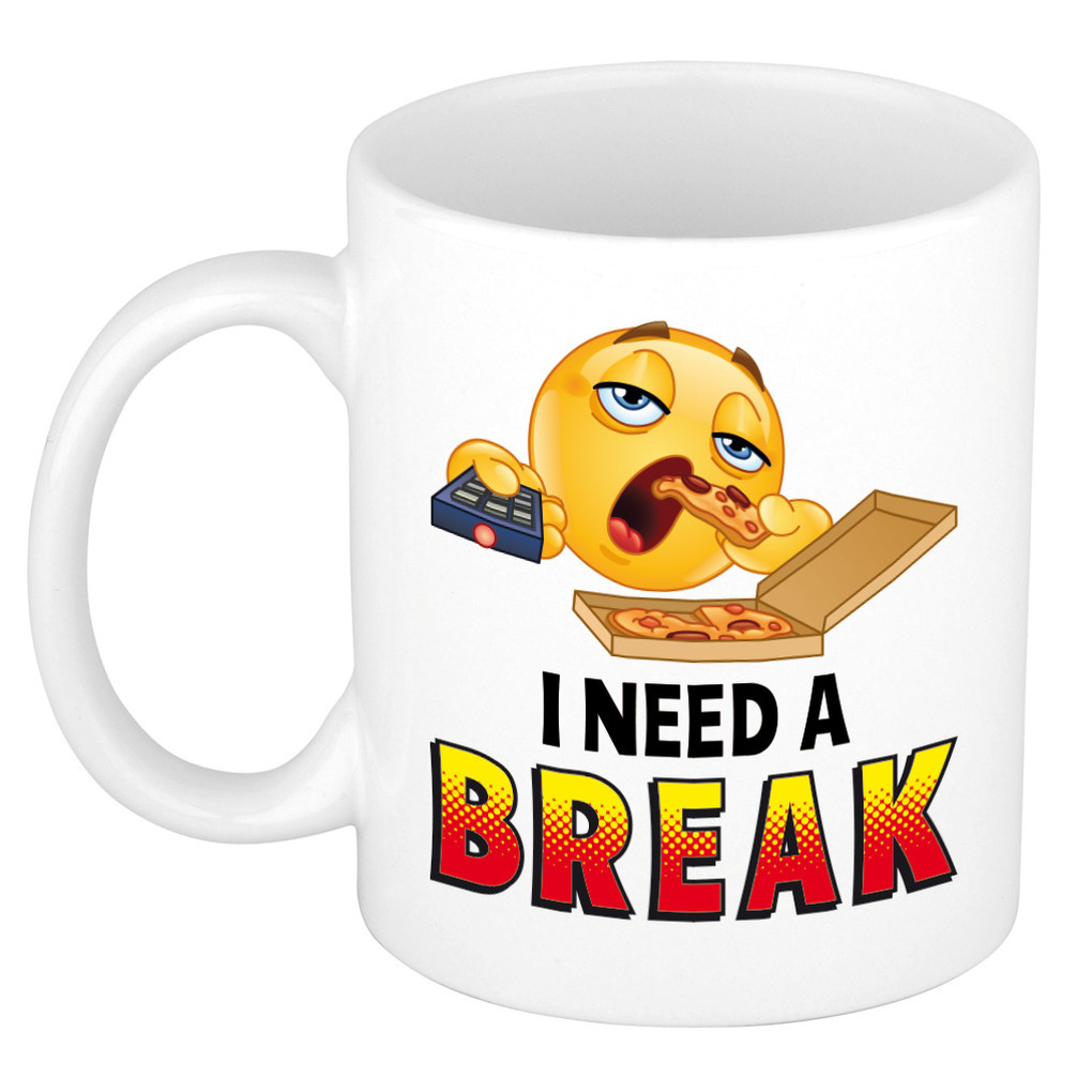 I need a break collega mok / beker wit 300 ml -