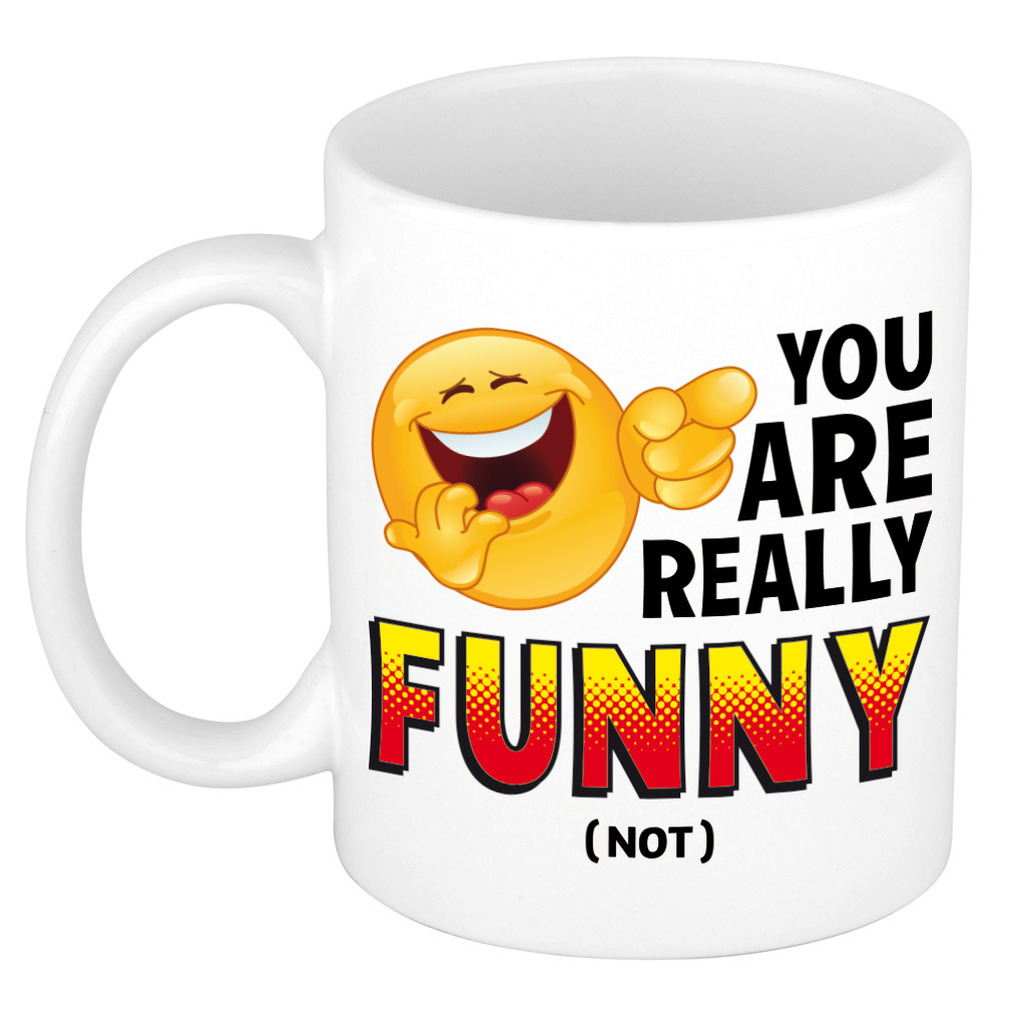 You are really funny not kado mok / beker wit en zwart - cadeau collega -