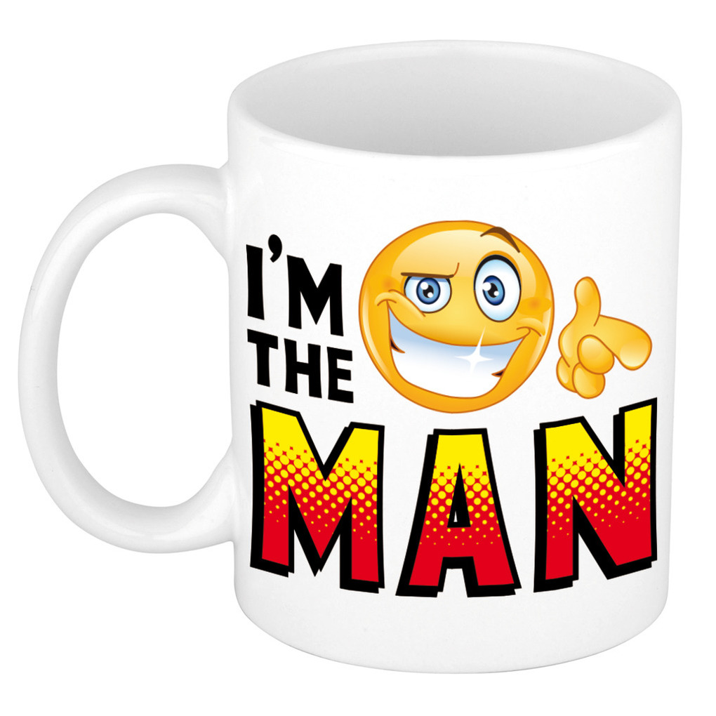 Im the man kado mok / beker wit met smiley - cadeau mok -