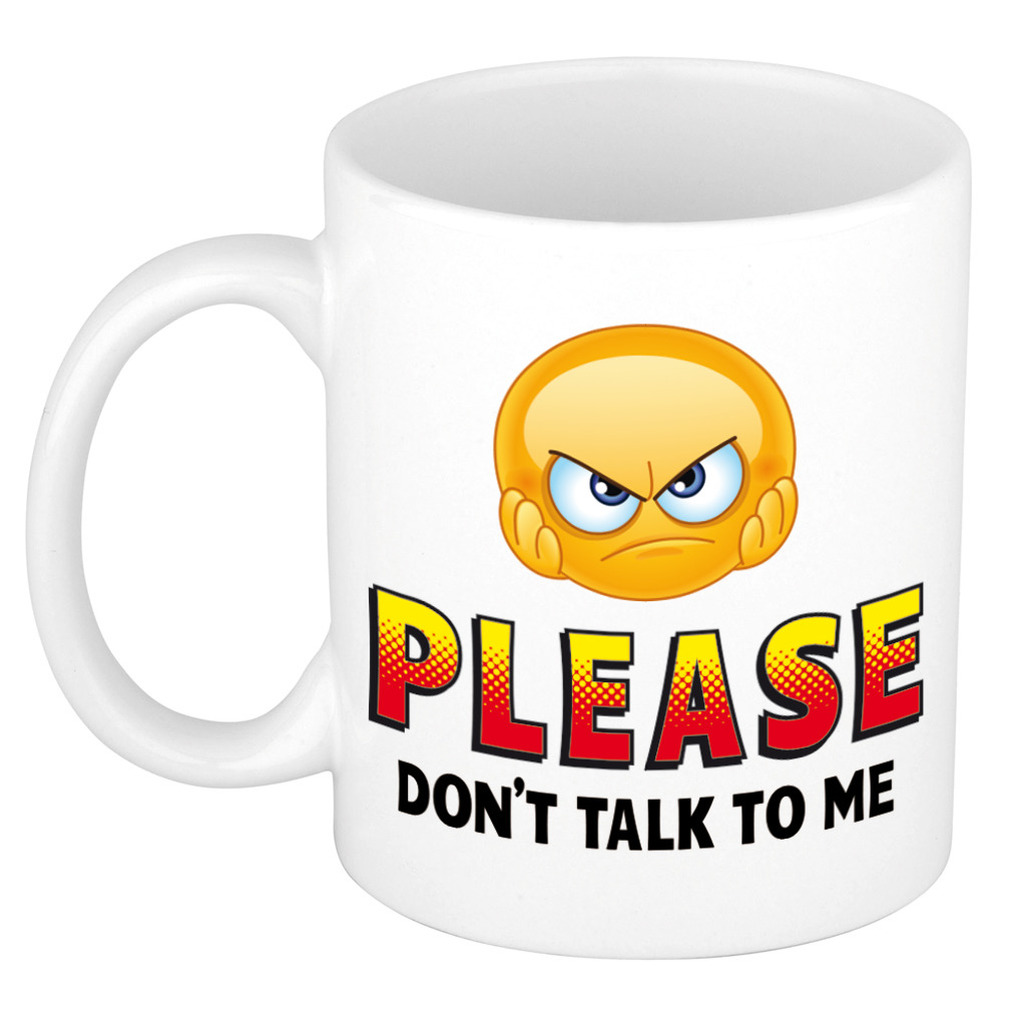 Please dont talk to me kado mok / beker wit - cadeau collega -