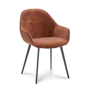 Eetkamerstoel Cody - velvet Adore - copper (2 stuks) - Leen Bakker