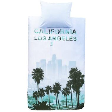 Comfort dekbedovertrek Los Angeles - blauw/groen - 140x200/220 cm - Leen Bakker