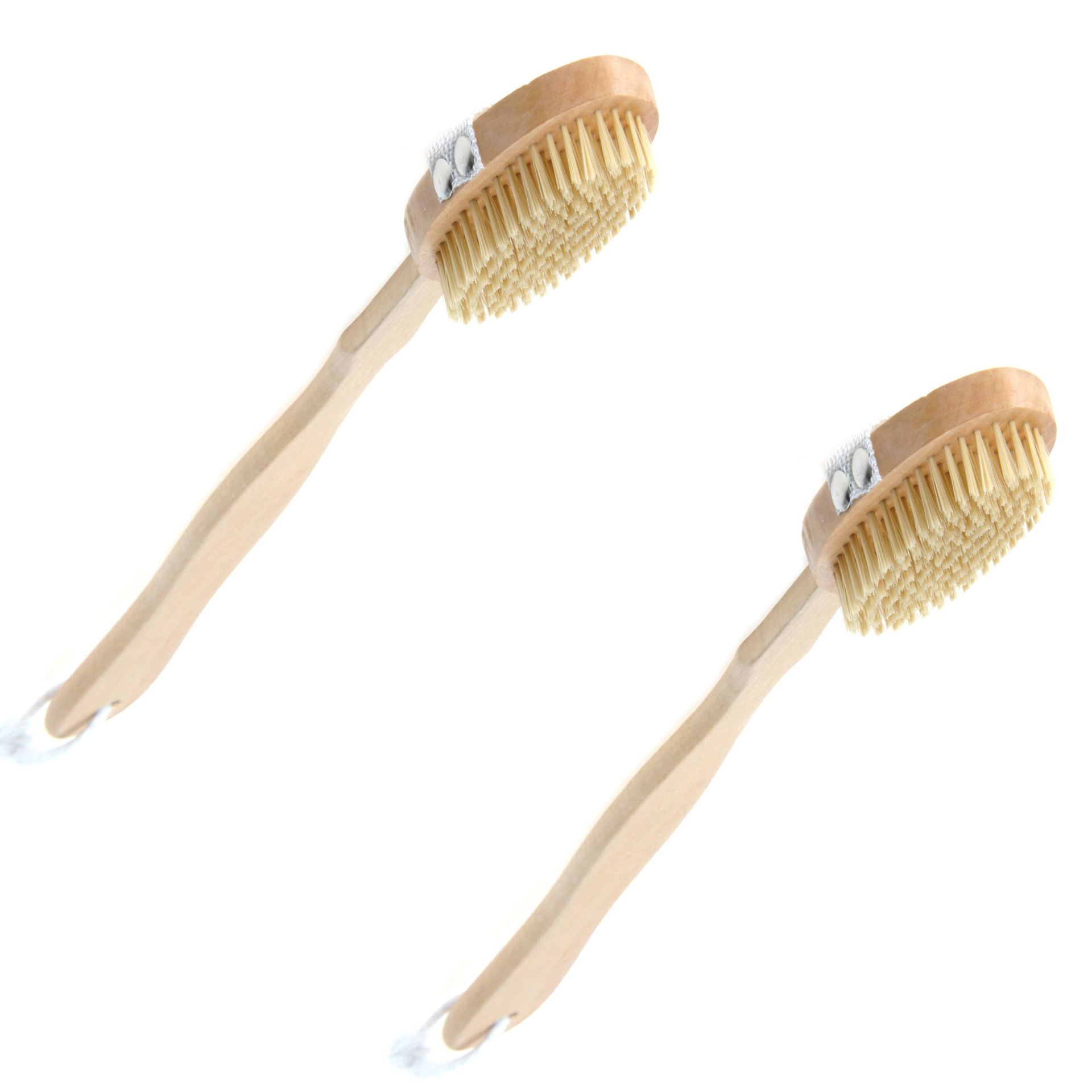 Set van 2x stuks bad/douche scrub borstels van hout 43 cm -